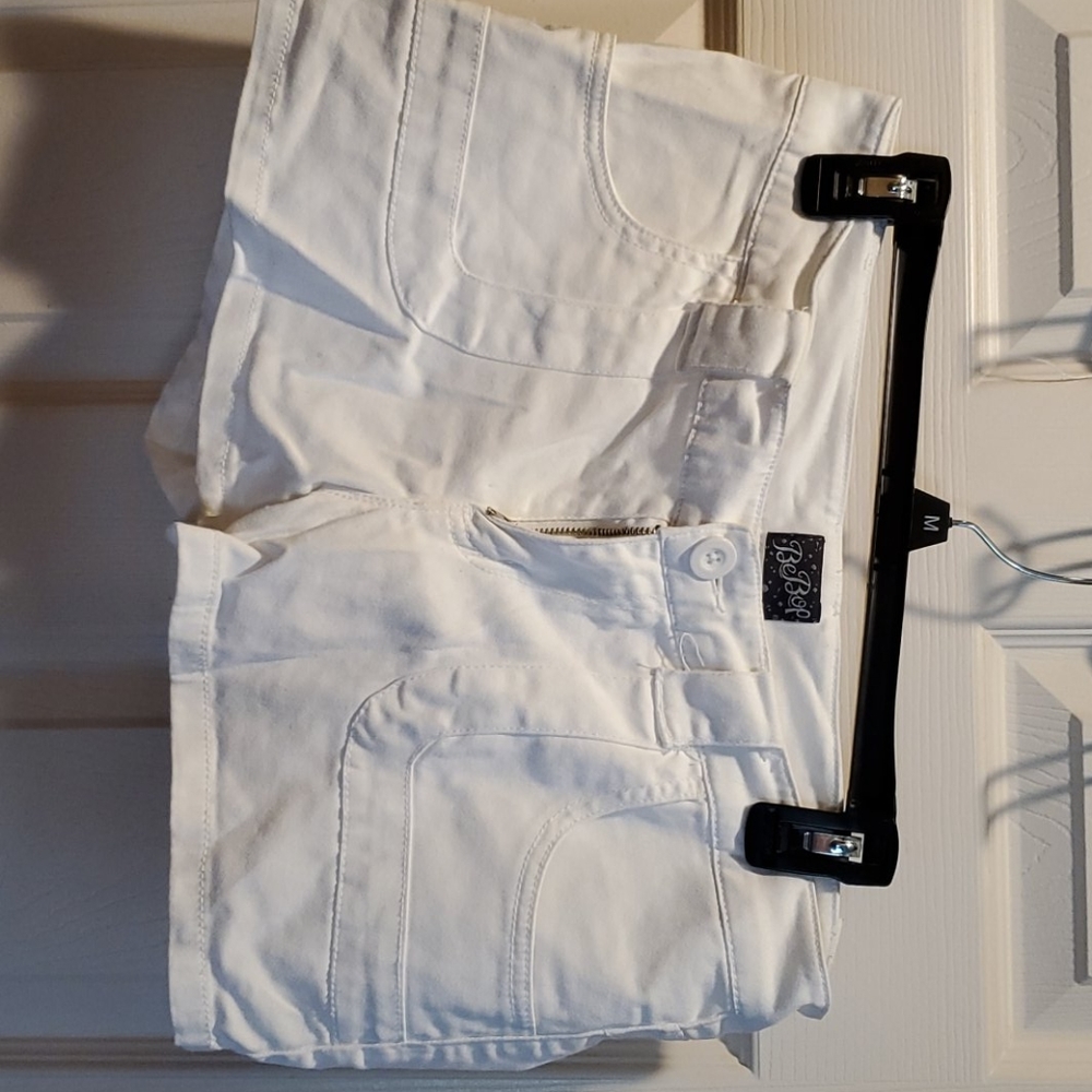 White jean shorts